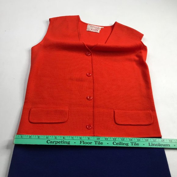 Vintage Retro 60s 70s 100% Wool Knit Wrap Button Women Tunic Dress Pocke Size 11 - Picture 6 of 8